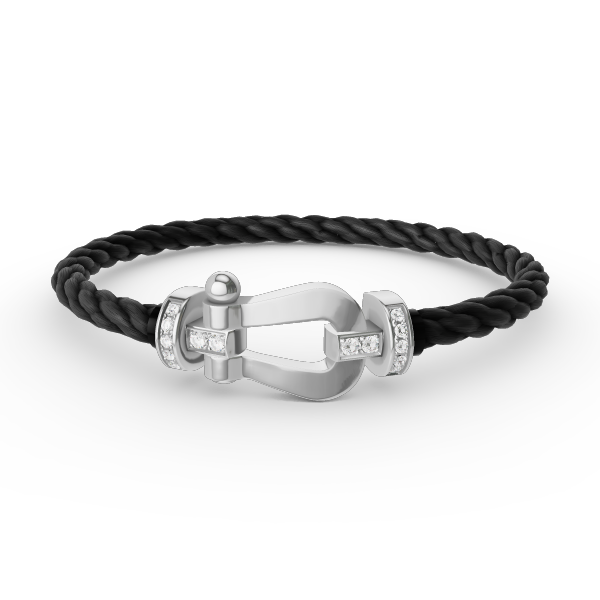 [moco jewelrys]FORCE LARGE HORSESHOE HALF DIAMOND BRACELET SILBER