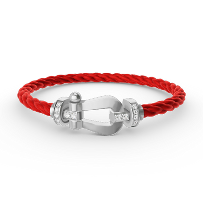 [moco jewelrys]FORCE LARGE HORSESHOE HALF DIAMOND BRACELET SILBER