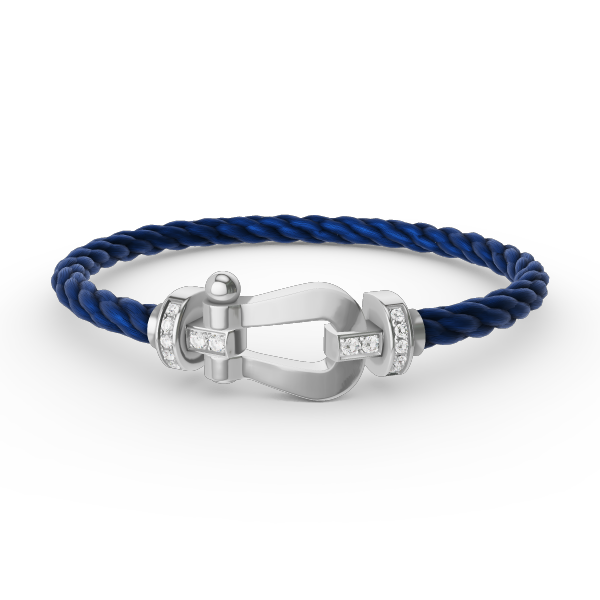 [moco jewelrys]FORCE LARGE HORSESHOE HALF DIAMOND BRACELET SILBER