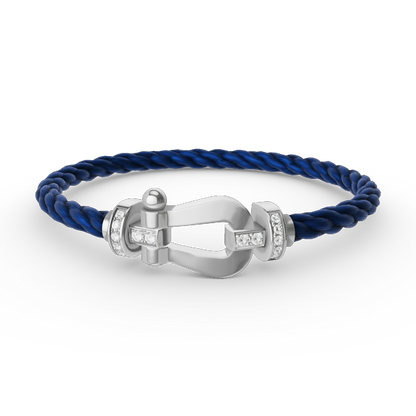 [moco jewelrys]FORCE LARGE HORSESHOE HALF DIAMOND BRACELET SILBER