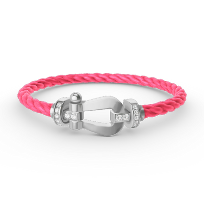 [moco jewelrys]FORCE LARGE HORSESHOE HALF DIAMOND BRACELET SILBER