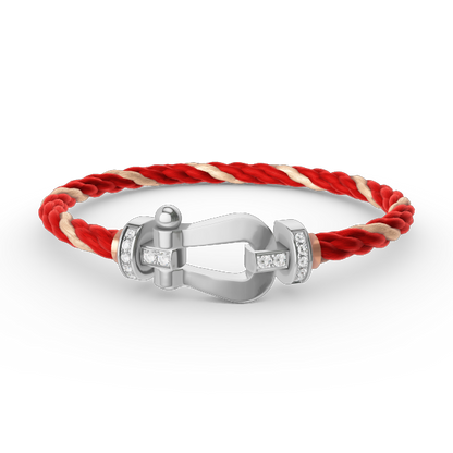 [moco jewelrys]FORCE LARGE HORSESHOE HALF DIAMOND BRACELET SILBER