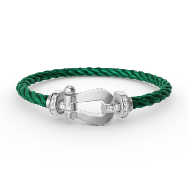 [moco jewelrys]FORCE LARGE HORSESHOE HALF DIAMOND BRACELET SILBER