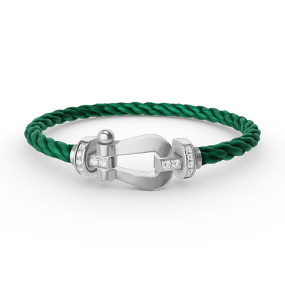 [moco jewelrys]FORCE LARGE HORSESHOE HALF DIAMOND BRACELET SILBER